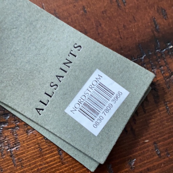 RARE Allsaints ELORA TASSEL genuine leather biker matte black jacket size 2 BNWT - Picture 14 of 15